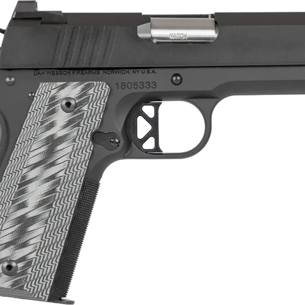 Dan Wesson 01884 EPC  9mm Luger 9+1 4" Stainless Bull Barrel Black Duty Serrated Stainless Steel Slide Black Aluminum Frame wBeavertail Black/Gray G10 Grip