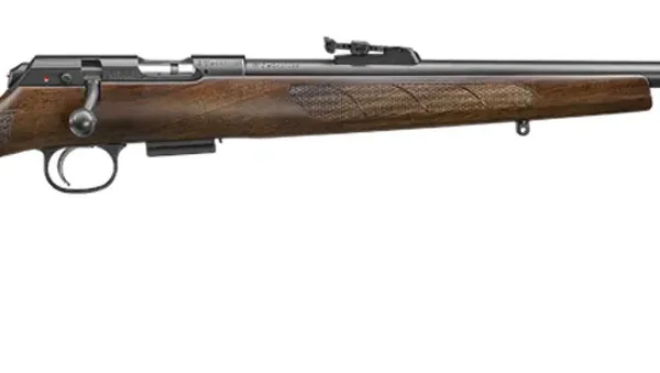 CZ-USA 02303 CZ 457 Lux Full Size 17 HMR 5+1 24" Black Nitride Black Nitride Steel Receiver Turkish Walnut Fixed European-Style Stock Right Hand