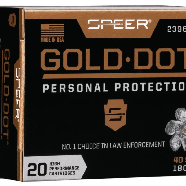 Speer 23962GD Gold Dot Personal Protection 40S&W 180gr Hollow Point 20 Per Box/10 Case