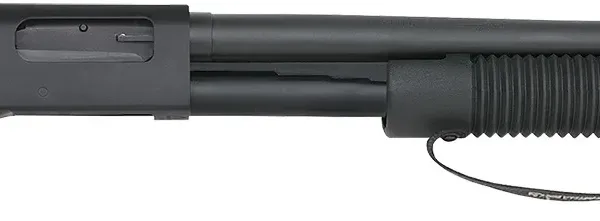 Mossberg 50639 590 Shockwave 12 Gauge 6+1 3" 18.50" Barrel, Blued Metal Finish, Drilled & Tapped Receiver, Dual Extractors, Corncob Forend w/Strap, Raptor Birdshead Grip Stock
