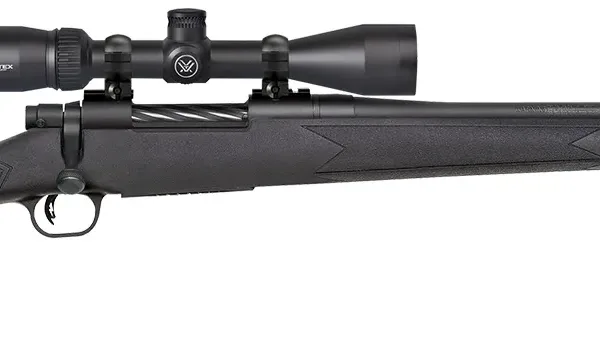 Mossberg 28053 Patriot  7mm-08 Rem Caliber with 5+1 Capacity, 22" Fluted Barrel, Matte Blued Metal Finish & Black Synthetic Stock Right Hand (Full Size) Includes Vortex Crossfire II 3-9x40mm Scope