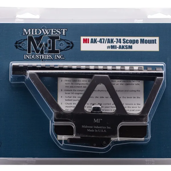 Midwest Industries MIAKSM MI AK Side Railed Scope Mount  Black Hardcoat Anodized