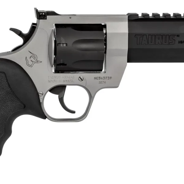 Taurus 2357055RH Raging Hunter  357 Mag 7rd 5.12" Matte Black Oxide Cylinder & Barrel Matte Stainless Steel Frame Black Rubber with Integrated Red Cushion Insert Grip