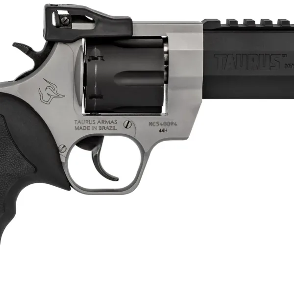 Taurus 2440055RH Raging Hunter  44 Rem Mag 6rd 5.12" Matte Black Oxide Cylinder & Barrel Matte Stainless Steel Frame Black Rubber with Integrated Red Cushion Insert  Grip