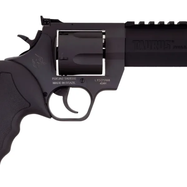 Taurus 2454051RH Raging Hunter  454 Casull 5rd 5.12" Matte Black Oxide Steel Black Rubber with Integrated Red Cushion Insert Grip