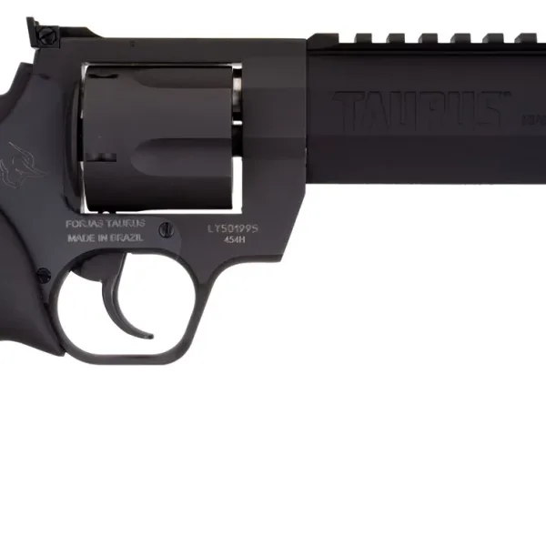 Taurus 2454061RH Raging Hunter  454 Casull 5rd 6.75" Matte Black Oxide Steel Black Rubber with Integrated Red Cushion Insert Grip