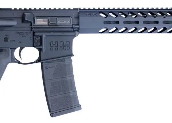 HM Defense HM15FMB556 Defender M5 5.56x45mm NATO Caliber with 16" Barrel, 30+1 Capacity, Black Hard Coat Anodized Metal Finish, Black Mil-Spec HM Stock & Enhanced Polymer Grip Right Hand