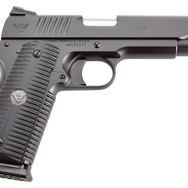 Wilson Combat ACPFS9 ACP Full-Size 9mm Luger Caliber with 5" Barrel, 10+1 Capacity, Black Armor-Tuff Finish Carbon Steel Beavertail Frame, Serrated Black Carbon Steel Slide & Black G10 Eagle Claw Grip