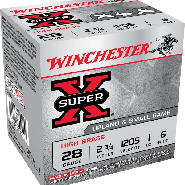 Winchester Ammo X28H6 Super X Heavy Game Load High Brass 28Gauge 2.75" 1oz 6Shot 25 Per Box/10 Case
