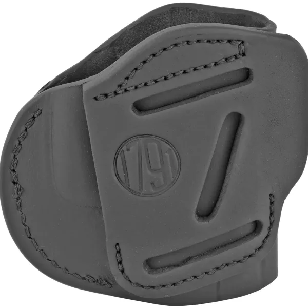 1791 Gunleather 4WH4SBLL 4-Way  IWB/OWB Size 04 Stealth Black Leather Belt Clip Compatible w/Glock 26/Springfield XD/XDS/S&W M&P Shield Plus Left Hand