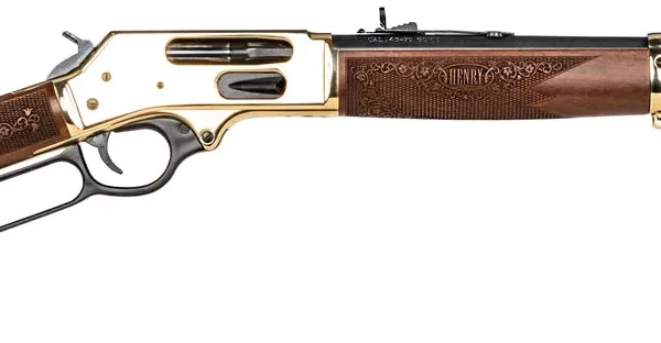 Henry H0244570 Side Gate  Full Size 45-70 Gov 5+1 19.80" Blued Steel Barrel, Polished Brass Receiver, American Walnut Stock Right Hand