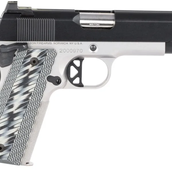 Dan Wesson 01825 V-Bob  45 ACP 8+1 4.25" Stainless Match Grade Barrel, Blued Serrated Stainless Steel Slide, Stainless Steel Frame w/Beavertail, Black/Gray G10 Grip, Ambidextrous