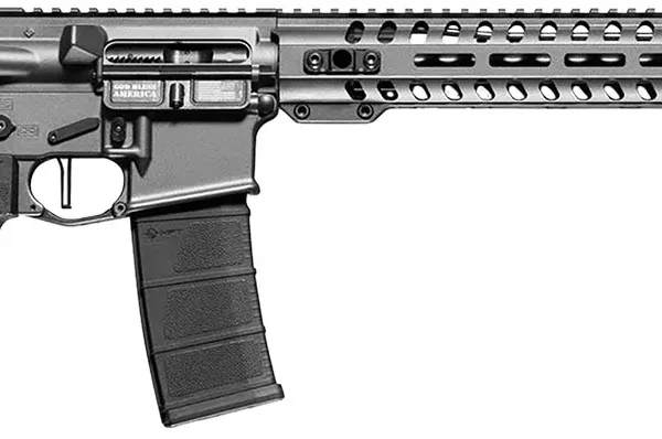 Patriot Ordnance Factory 01645 Minuteman Direct Impingement 5.56x45mm 30+1 16.50" Nitride Treated Threaded Barrel, Tungsten Cerakote Receiver, Synthetic 6 Position MFT Minimalist Stock