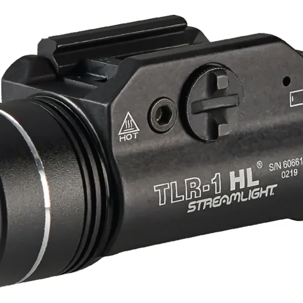 Streamlight 69889 TLR-1 HL Black Anodized Aluminum, 1,000 Lumens White LED Bulb, 283 Meters Beam, Picatinny Rail/Rail Clamp Mount