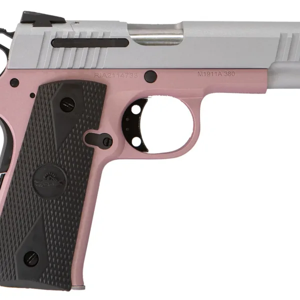 Citadel CIT380ROSE M1911 Baby Compact Frame 380 ACP 7+1, 3.75" Stainless Steel Barrel, Silver Serrated Steel Slide, Rose Cerakote Aluminum Frame w/Beavertail, Ambidextrous