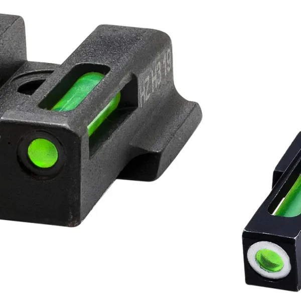 HiViz 9EZN321 LiteWave H3 Sight Set for S&W 9EZ Green Tritium White Outline Front Sight-Green Fiber Optic Rear Sight