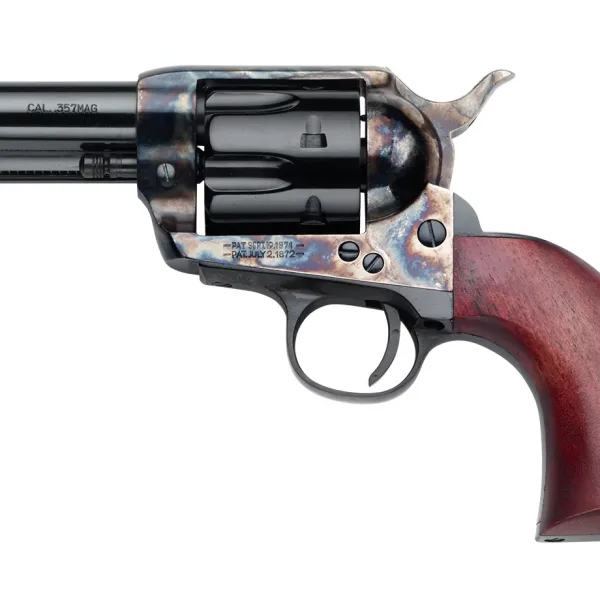 Pietta HF357CHS312NM 1873 Great Western II Posse 357 Mag 6rd 3.50" Blued Steel Barrel & Cylinder, Color Case Hardened Steel Frame, Walnut Grip, Exposed Hammer