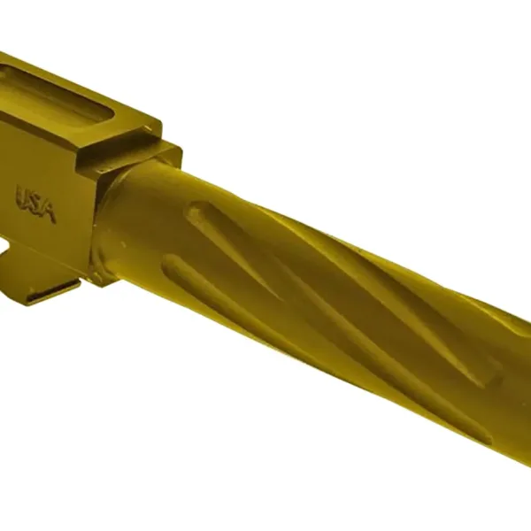 Rival Arms RA20G101E Precision V1 Drop-In Barrel 9mm Luger 4.49" Gold PVD Finish 416R Stainless Steel Material for Glock 17 Gen3-4