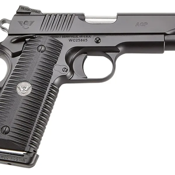 Wilson Combat ACPFS9A ACP Full-Size SAO 9mm Luger 5" 10+1 Black Armor-Tuff Carbon Steel Frame/Slide Black G10 Eagle Claw Grips Ambi Thumb Safety