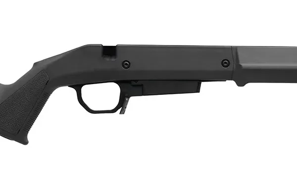 Magpul MAG1207-BLK Hunter American Stock Black Adjustable Synthetic Stock with Aluminum Chassis for Short Action Ruger American Right Hand Includes STANAG Mag Well