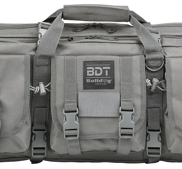 Bulldog BDT6037SG BDT Tactical Double 37" Seal Gray Nylon, 3 Accessory Pockets, Deluxe Padded Backstraps Lockable Zippers, Padded Internal Divider
