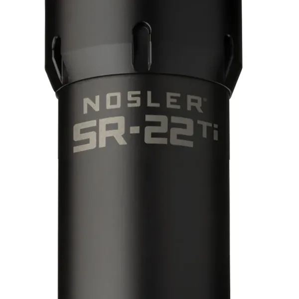 Nosler 90625 SR-22TI  22 Cal 1.74"D Black Finish Made of Titanium with 1/2" 28 tpi Thread Pattern