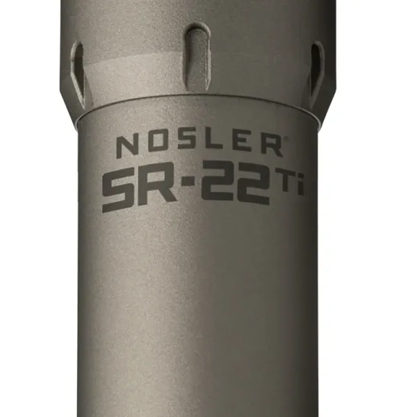 Nosler 90628 SR-22TI  22 Cal 1.74"D Gray Finish Made of Titanium with 1/2" 28 tpi Thread Pattern