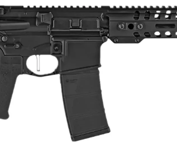 Patriot Ordnance Factory 01801 Minuteman Direct Impingement 5.56x45mm NATO 30+1 10.50", Black, Buffer Tube Stock, Textured Polymer Grip, 3 Prong Flash Hider