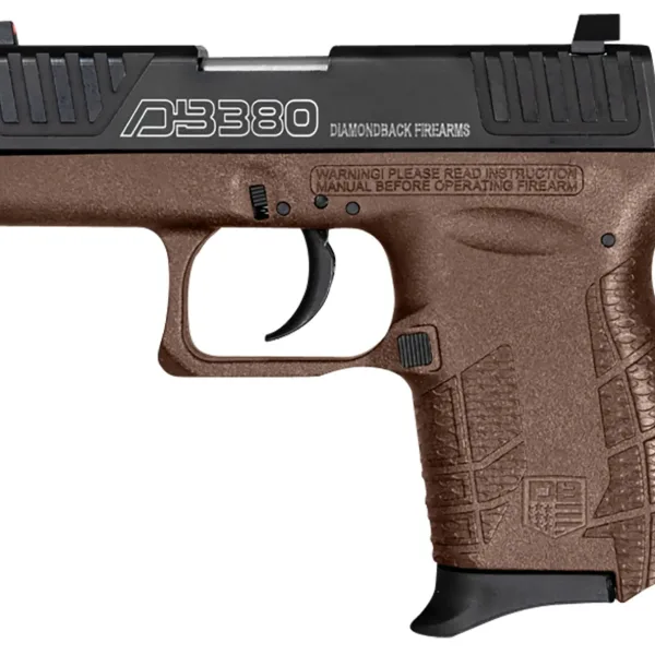 Diamondback DB0100E072 DB380 Gen4 Micro-Compact Frame 380 ACP 6+1, 2.80" Stainless Steel Barrel, Black Nitride Serrated Stainless Steel Slide, Midnight Bronze Polymer Frame w/Beavertail & Grip