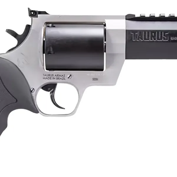 Taurus 2500055RH Raging Hunter  Large Frame 500 S&W Mag 5rd 5.12" Matte Black Ported/Target Crown Barrel, Matte Black Oxide Cylinder, Matte Stainless Stainless Steel Frame, Black Rubber Grip