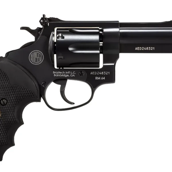 Rossi 2RM641 RM64  Medium Frame 357 Mag 6 Shot, 4" Black Steel Barrel, Cylinder & Frame, Black Textured Rubber Grip, Hammer Block Safety