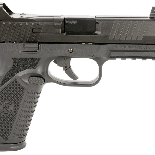 FN 66101377 510 Tactical Full Size 10mm Auto 10+1, 4.71" Black Target Crown/Threaded Steel Barrel, Black PVD Optic Cut/Serrated Slide & Polymer Frame w/Picatinny Rail,  Ambidextrous