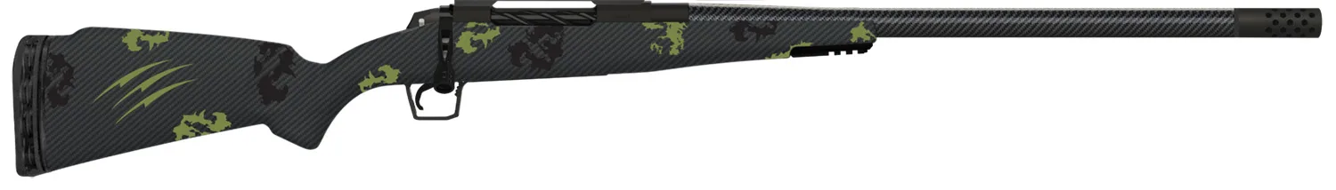 Fierce Firearms TROG300PRC24BF CT Rogue 300 PRC 3+1 24" Carbon Fiber Barrel, Black Cerakote Titanium Rec, Forest Camo Rogue Stock