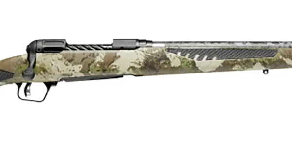 Savage Arms 58018 110 UltraLite 6.5 Creedmoor 4+1 22" Threaded Carbon Fiber Wrapped Barrel, Black Melonite Rec, Woodland Camo AccuStock with AccuFit