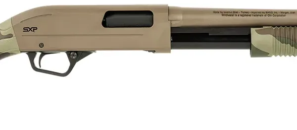 Winchester Repeating Arms 512435395 SXP Defender 12 Gauge 3" 5+1 (2.75") 18" Barrel, FDE Drilled & Tapped Rec, Woodland Camo Textured Stock, Tactical  Ribbed Forearm, Inflex Recoil Pad