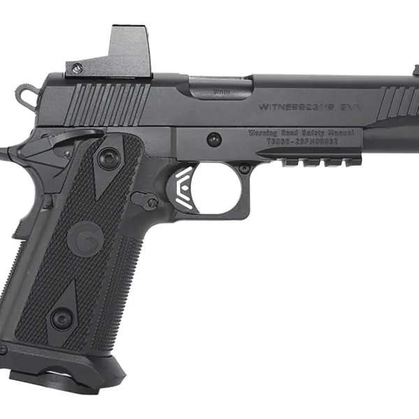 Girsan 395020 Witness2311  9mm Luger 17+1 5" Black Steel Barrel, Black Optic Ready/Serrated Steel Slide, Black Polymer Frame w/Beavertail & Picatinny Rail, Black Checkered Polymer Grip, Ambidextrous