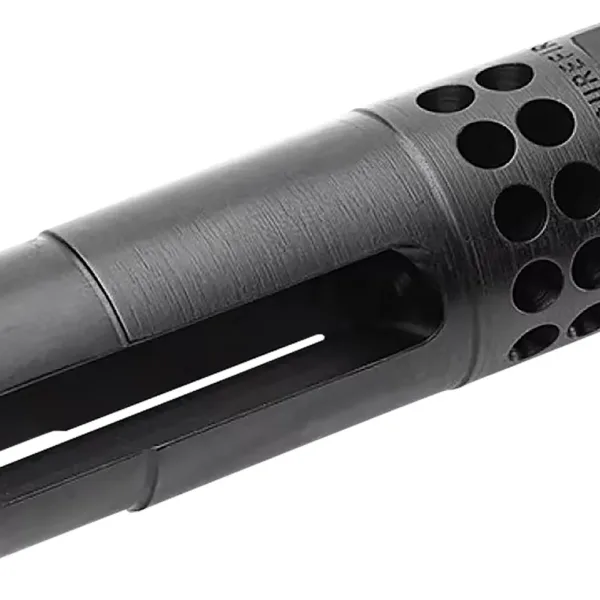SureFire WARCOMPSPORT7625824 Warcomp Sport Flash Hider 30 Cal (7.62mm NATO) 5/8"-24 tpi, Open Tine 3-Prong, Ported Black Stainless Steel for AR/M4 Platform