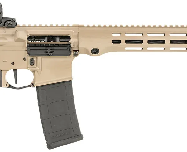 Maxim Defense MXM49735 MD15 L 5.56x45mm NATO 30+1 16" Fluted Barrel, FDE Rec/M-LOK Handguard, Black Magpul Furniture, SL-K Stock, MBUS Sights, Blackout Defense Flat Trigger