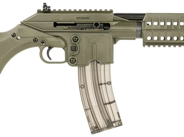 Kel-Tec SU22CAGRN SU22 Full Size 22 LR 26+1 16.10" Black Threaded Barrel, OD Green Picatinny Rail Polymer Receiver, OD Green Synthetic w/Storage Compartment Stock