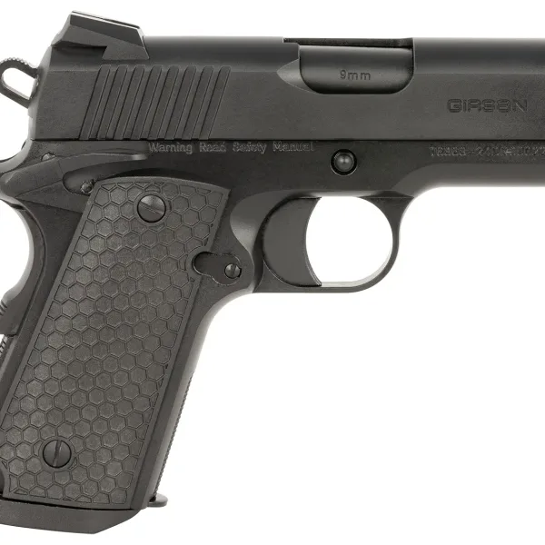 EAA GIRSAN 392065 MC1911 SC Untouchable Sub-Compact Frame 9mm Luger 7+1 3.40" Black Steel Barrel, Black Serrated Steel Slide & Frame w/Beavertail, Black Polymer Grip