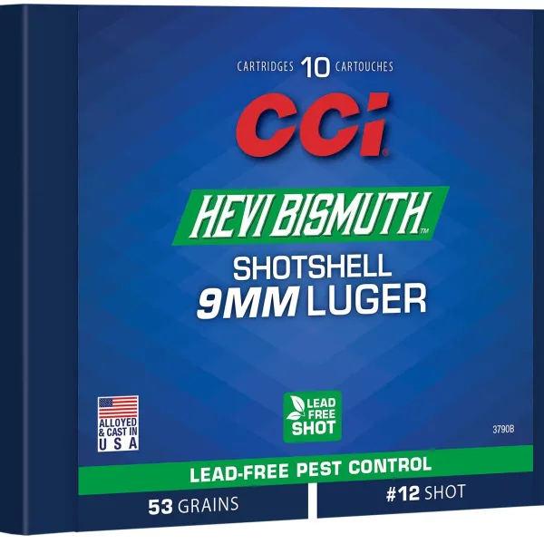 CCI 3790B Pest Control HEVI-Bismuth 9mmLuger 53gr 10 Per Box/20 Case