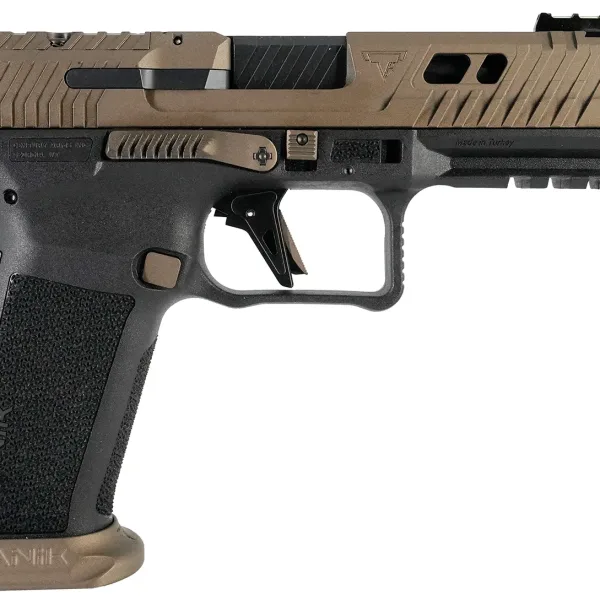 Canik HG7854N TTI Combat Full Size Frame 9mm Luger 18+1 4.60" Black Nitride Fluted/Ported Barrel, Burnt Bronze Cerakote Optic Cut/Serrated Steel Slide, Black Polymer Frame w/Picatinny Rail