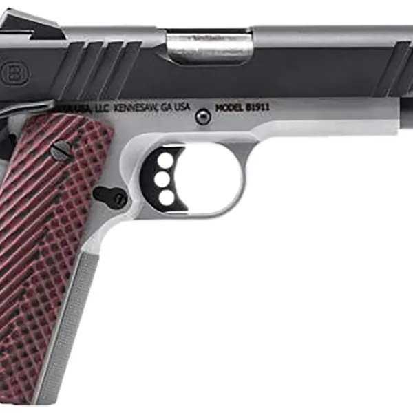 Bersa B19117050BMBC B1911  45 ACP 8+1 5" Steel Barrel, Stainless Serrated Slide, Black Stainless Steel Frame w/Beavertail