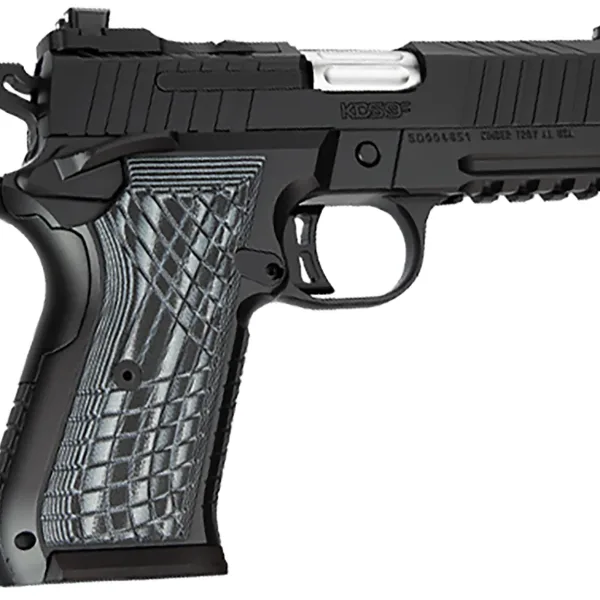 Kimber Mfg.,inc 3100017 KDS9C  9mm 10+1 4.09" KimPro Black Front and Rear Serrations Stainless Steel Slide Black Gray and Black Crosshatch Cut G-10 Grip