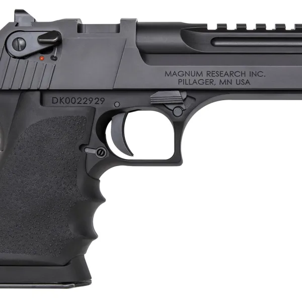 Magnum Research DE445IMB Desert Eagle L5 44 Rem Mag 5" with Muzzle Brake 8+1 Black Hardcoat Anodized Aluminum Frame Black Carbon Steel Slide Black Hogue Wraparound Grip