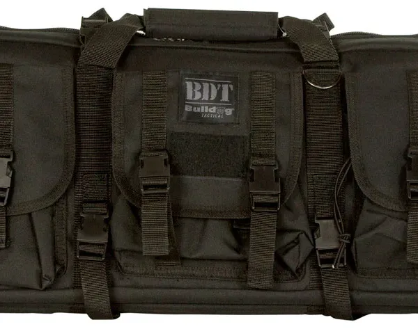 Bulldog BDT4043B BDT Tactical Single Black Nylon, 3 Accessory Pockets, Deluxe Padded Backstraps, Lockable Zippers & Padded