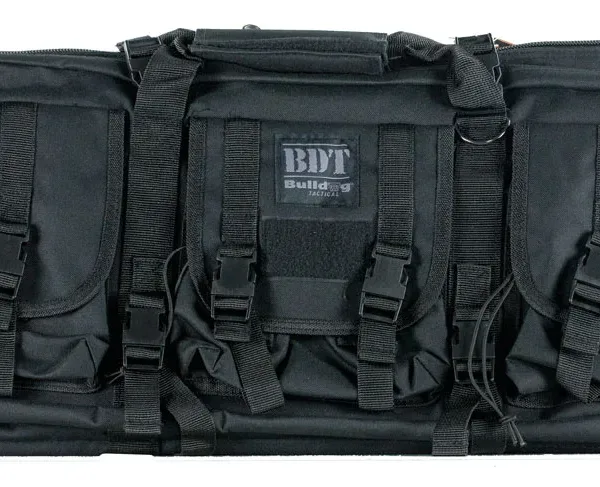 Bulldog BDT6043B BDT Tactical Double 43" Black Nylon, 3 Accessory Pockets, Deluxe Padded Backstraps, Lockable Zipper, Padded Internal Divider
