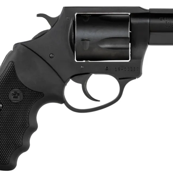 Charter Arms 63520 Mag Pug  Large 357 Mag, 5 Shot 2.20" Black Nitride Steel Barrel, Cylinder & Frame w/Black Finger Grooved Rubber Grip