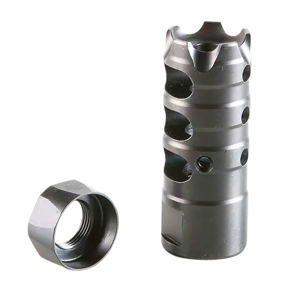 Patriot Ordnance Factory 00309 Triple Port Muzzle Brake Black Nitride Steel with 5/8"-24 tpi Threads for 308 Win, 7.62x51mm NATO AR-Platform