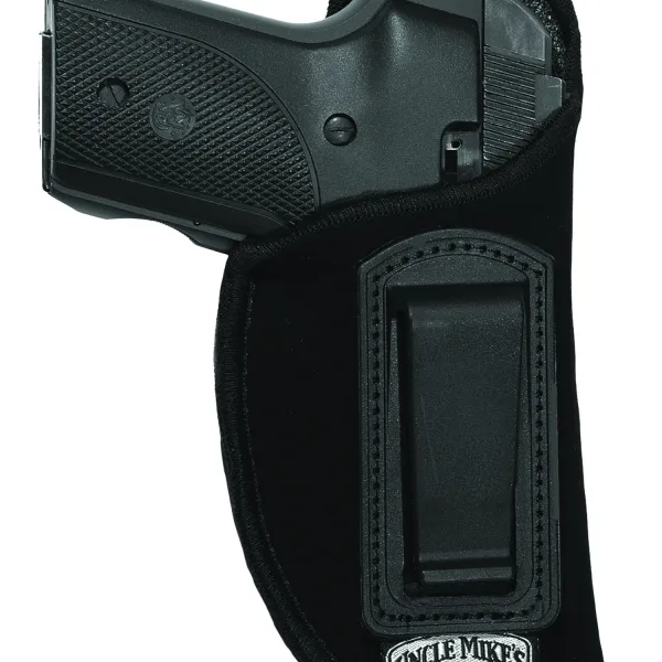 Uncle Mike's 89122 Inside The Pants Holster IWB, Size 12, Black Laminate, Compatible w/Glock 26/27/33, Belt Clip Mount, Left Hand